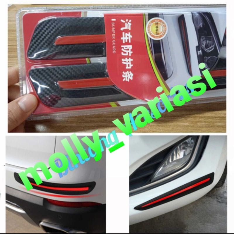 Lis Bumper Guard Mobil KARIMUN WAGON R Carbon Lis Merah