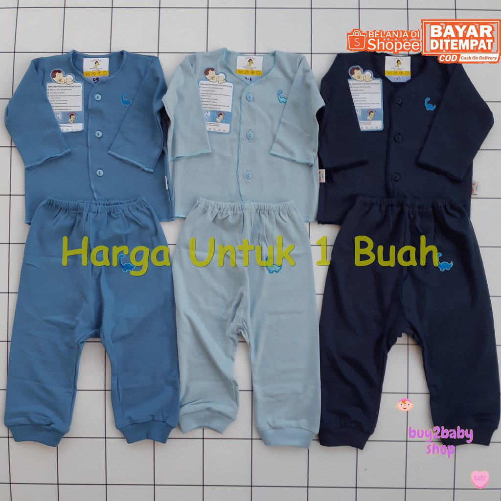 Setelan Piyama Panjang Bayi Bahan Premium Cotton BABYHAI Edisi Khusus Warna BIRU 1 PCS