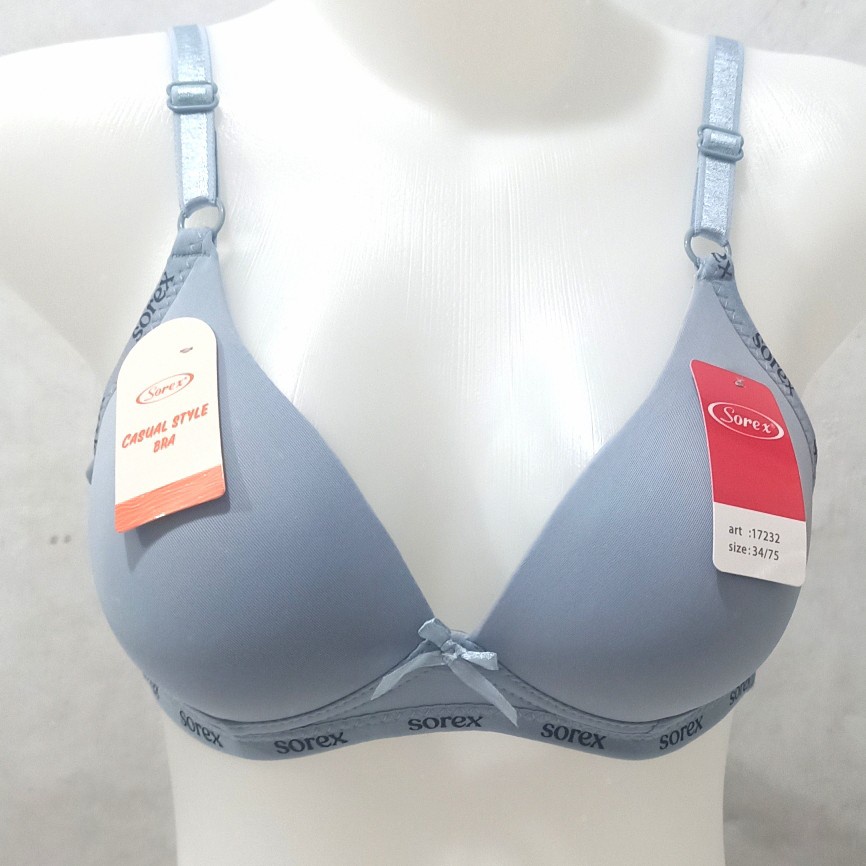 1 Pcs BH SOREX 17232 - Casual Style BRA SOREX Busa Tanpa Kawat Cup A-B Pakaian Dalam Wanita Underwear