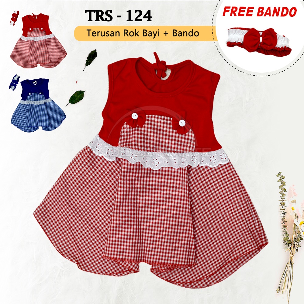 Planet Kidz Dress bayi + FREE Bando Bayi Pakaian Bayi Balita Perempuan TRS-124 Rok Bayi Perempuan Dress Bayi Perempuan Baju Bayi Pakaian Bayi Setelan Baju Rok Bayi Atasan Bayi Dress Bayi Perempuan Baju