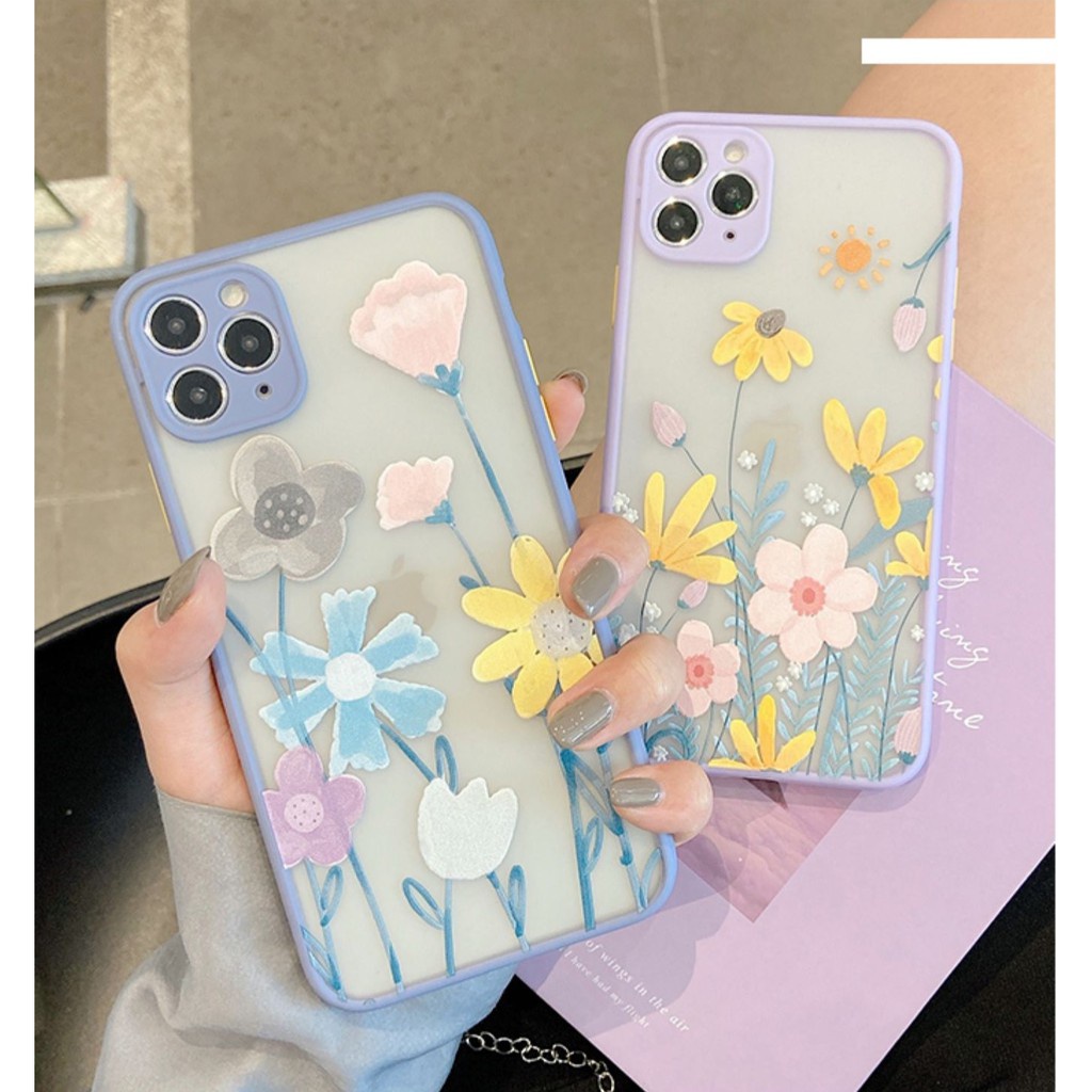 PRINTING HYBRID Flower 4 case mi 11 lite redmi 8 8a 8a pro 9 9a 9c note 8 pro 9 pro 5G 10 realme 5 pro 6 7i c17 8 4g c11 2020 2021 c15 c20 c21 c12 c25 huawei nova 4