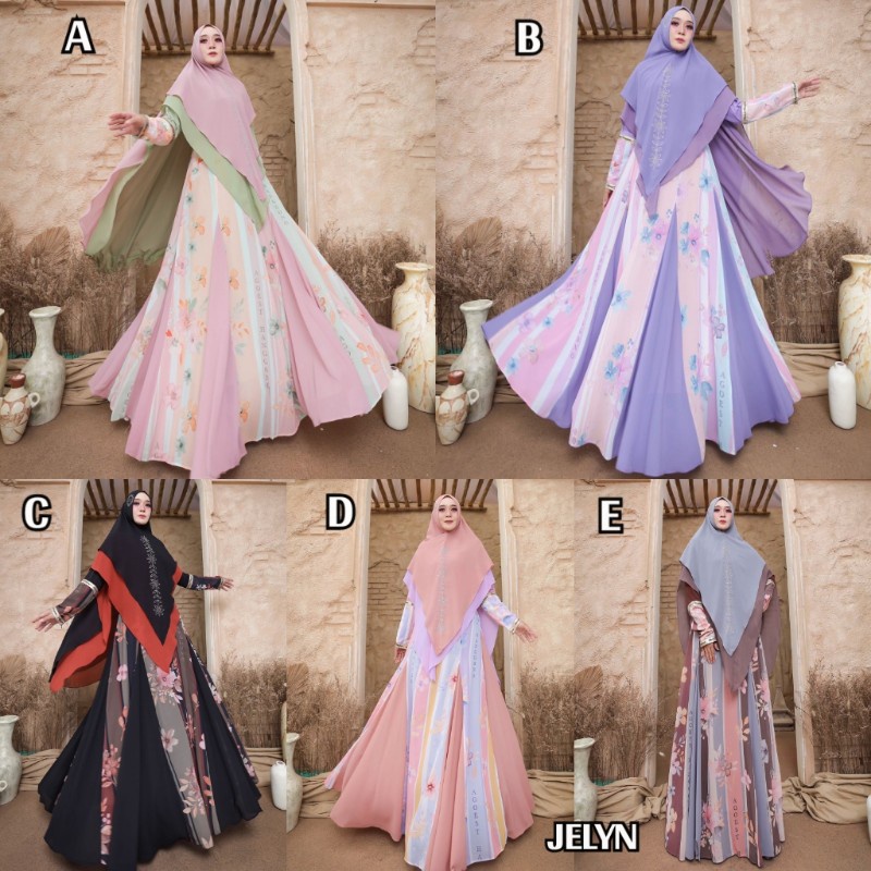 JELYN by AGOEST HANGGONO (Gamis syari, gamis pesta, gamis set, dress pesta, gamis simple, gamis moti