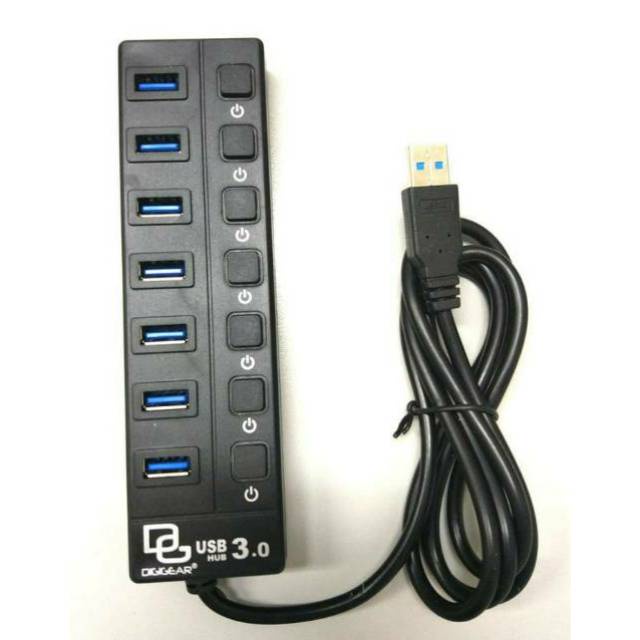 M-TECH HUB USB 3.0 Panjang Kabel 1.2M ON-OFF 7 Port 4 Port