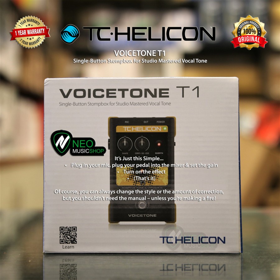 TC HELICON VOICETONE T1 Stompbox for Studio Mastered Vocal Tone