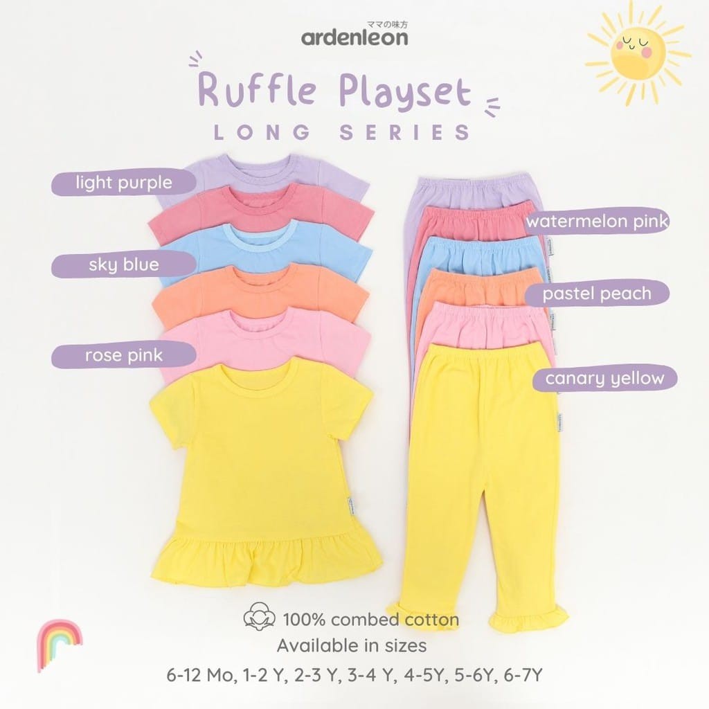 ARDENLEON Ruffle Playset Girls Long Series 1-7 Tahun / Dress Bayi Lucu / Dress Anak / Kado Bayi