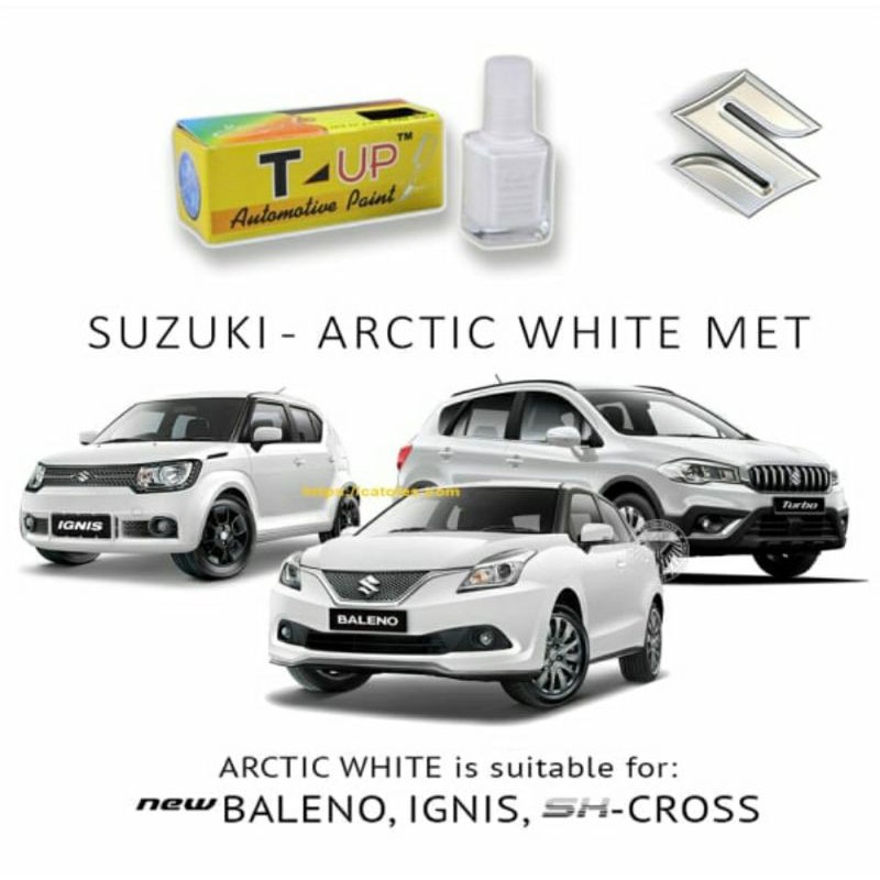 T-UP CAT OLES SUZUKI ARCTIC WHITE METALLIC CONTOH CAT PUTIH SUZUKI IGNIS NEW BALENO CAT SUZUKI PUTIH