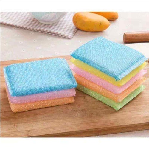 Super Magic Sponge Busa Sikat Gosok / Spons Tapas Bantal Cuci Piring / Spon Dapur Satuan Warna Warni