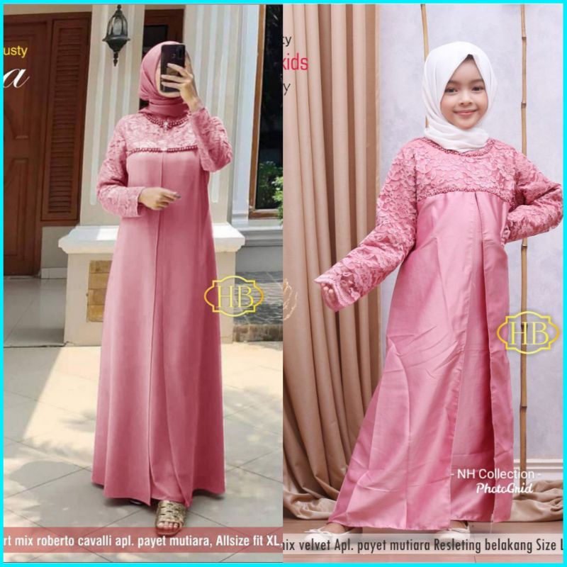 GAMIS LUCIA BROKAT IMPORT TILE  MUTIARA JUMBO STANDAR ANAK