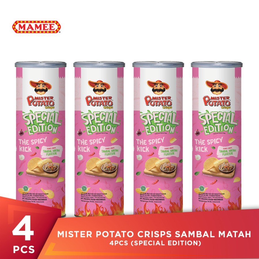 

Mister Potato Crisps Sambal Matah - 4 Pcs (Special Edition)