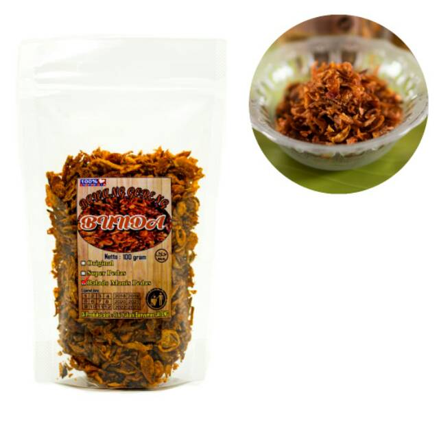 

Bawang goreng balado manis pedas 100gram 12.000