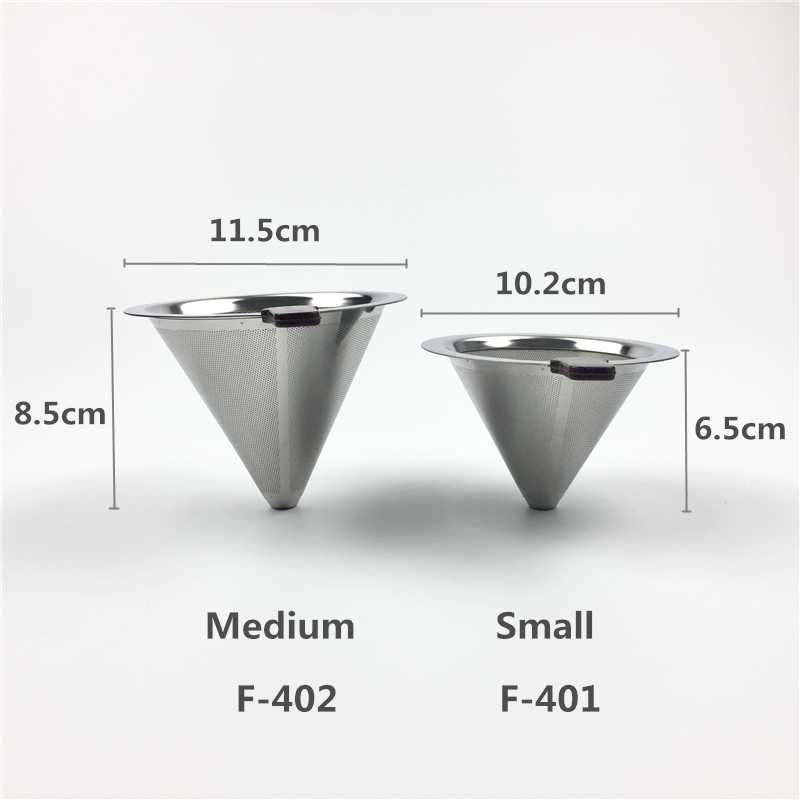 V60 Dripper Filter Stainless Steel Cone Paperless Coffee Alat Penyaring Drip Kopi Manual