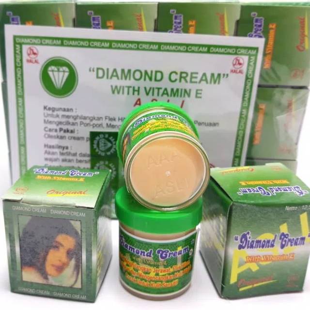 CREAM DIAMOND TUTUP EMBOS HIJAU LUSINAN