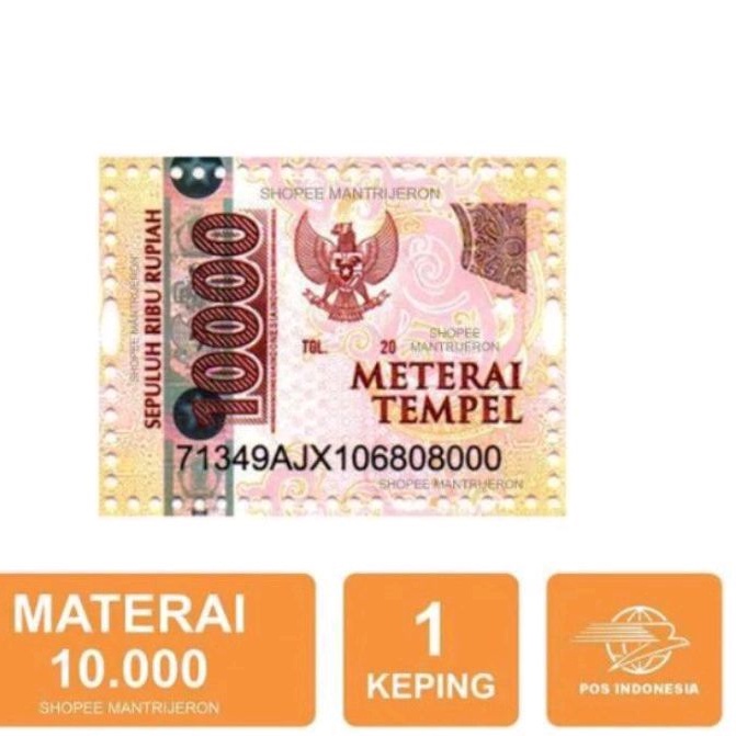 

Materai Rp 10.000 ASLI