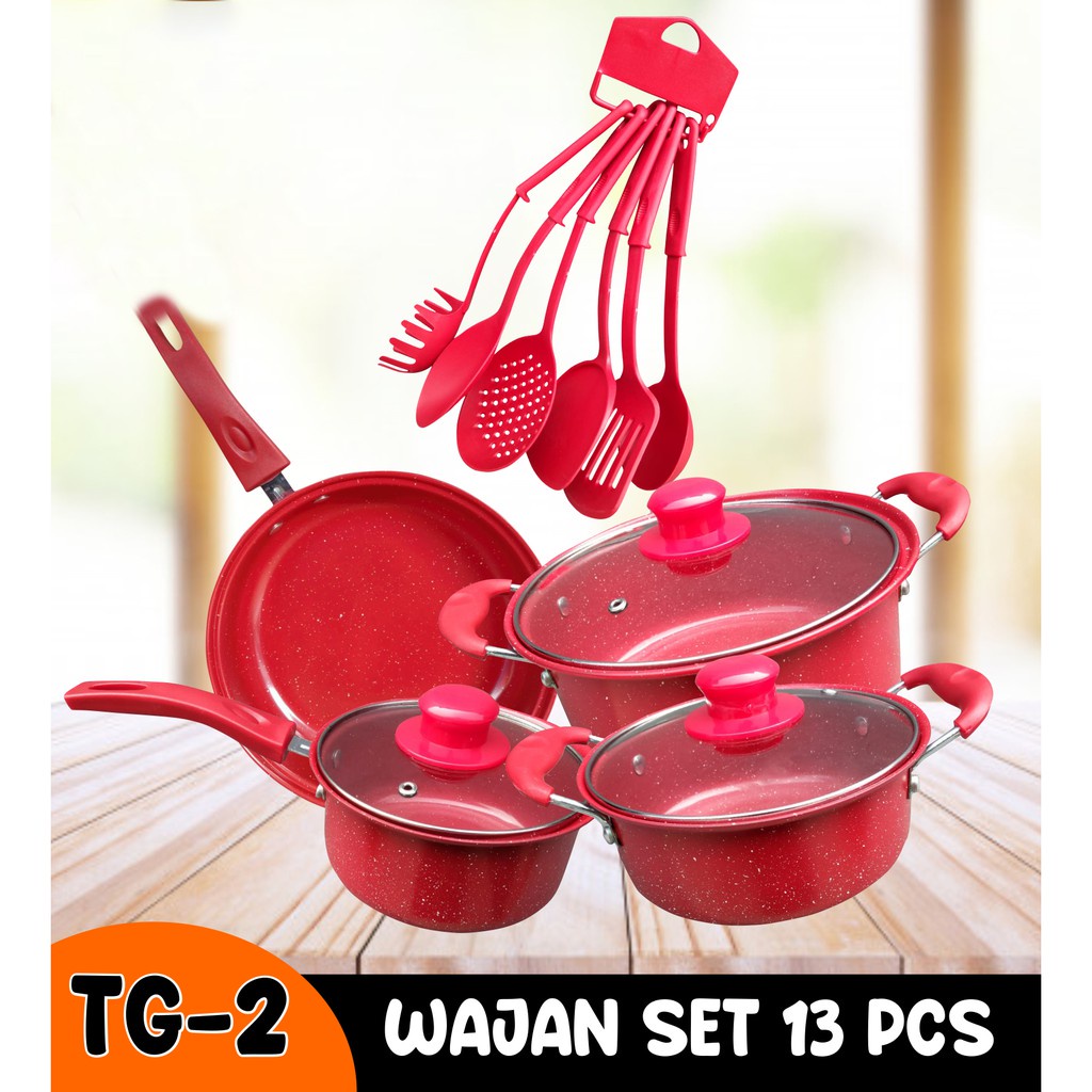 Panci Set isi 13 pcs / Cookware 13 in 1 Peralatan Masak Panci Tutup Kitchen 13pcs