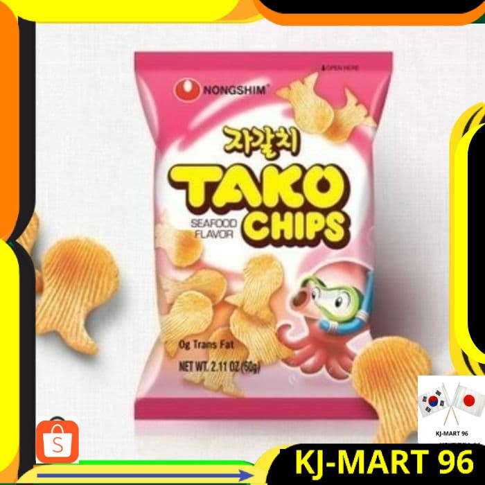 

SNACK KOREA HALAL/KERUPUK NONGSHIM TAKO CHIPS SNACK RASA TAKO SEAFOOD