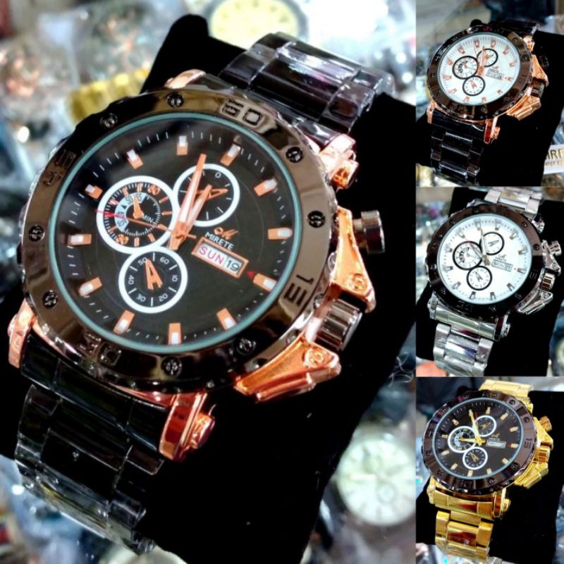 FULL BLACK JAM TANGAN MIRETE ORIGINAL TERBARU