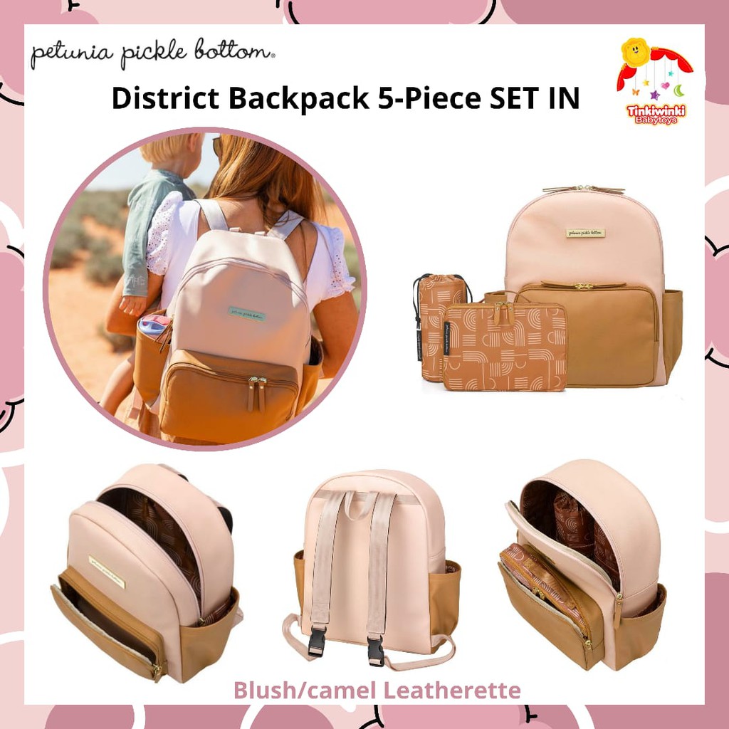 Petunia Pickle Bottom District Backpack 5 Piece Set in Leatherette