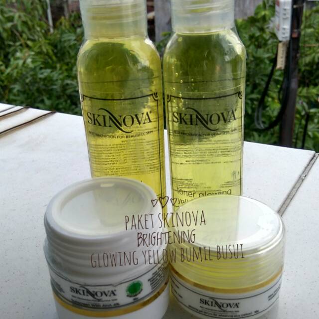 PAKET SKINOVA BRIGHTENING GLOWING YELLOW BUMIL BUSUI