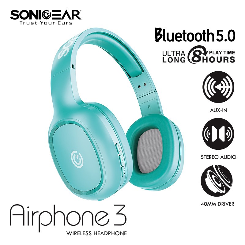 [EXCLUSIVE DI SHOPEE] SONICGEAR AIRPHONE 3 - Wireless Headset With Strong Bass and Clear Audio