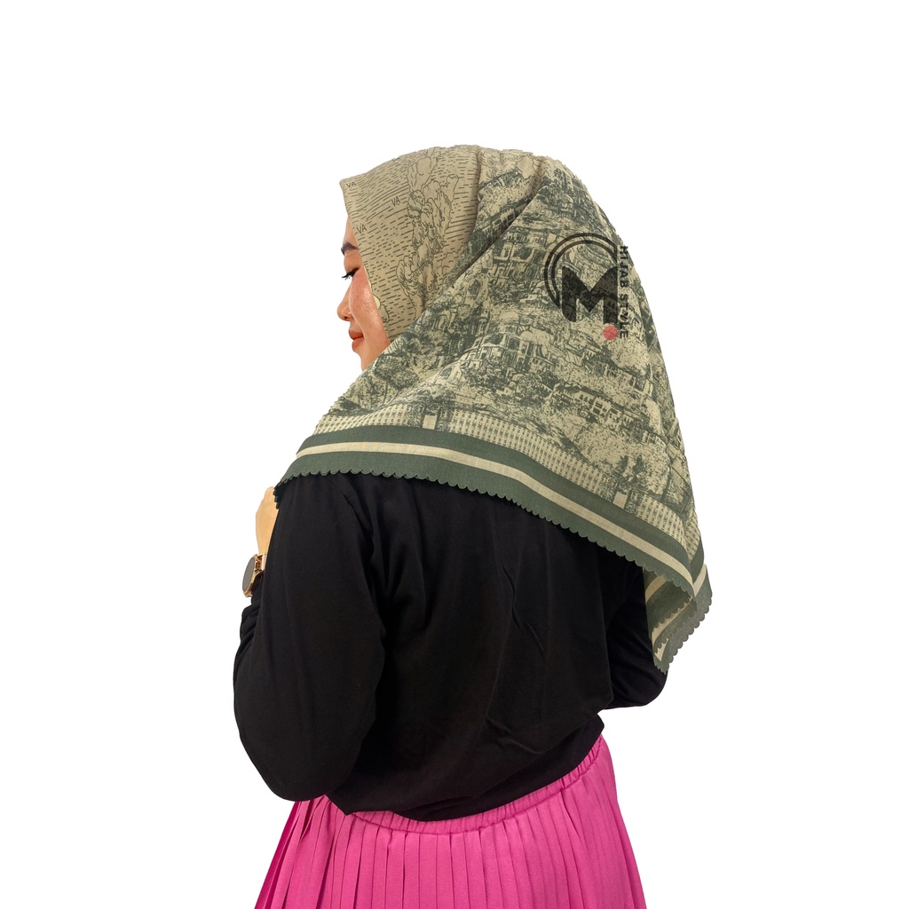 Mecca Hijab Voal Segi Empat Motip View Lasercut Printing Premium II Hijab Voal Motif II Kerudung Segi Empat Motif