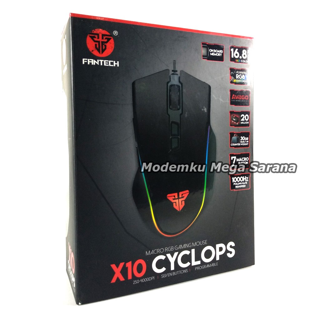 Fantech Mouse Gaming X10 Cyclops Macro RGB
