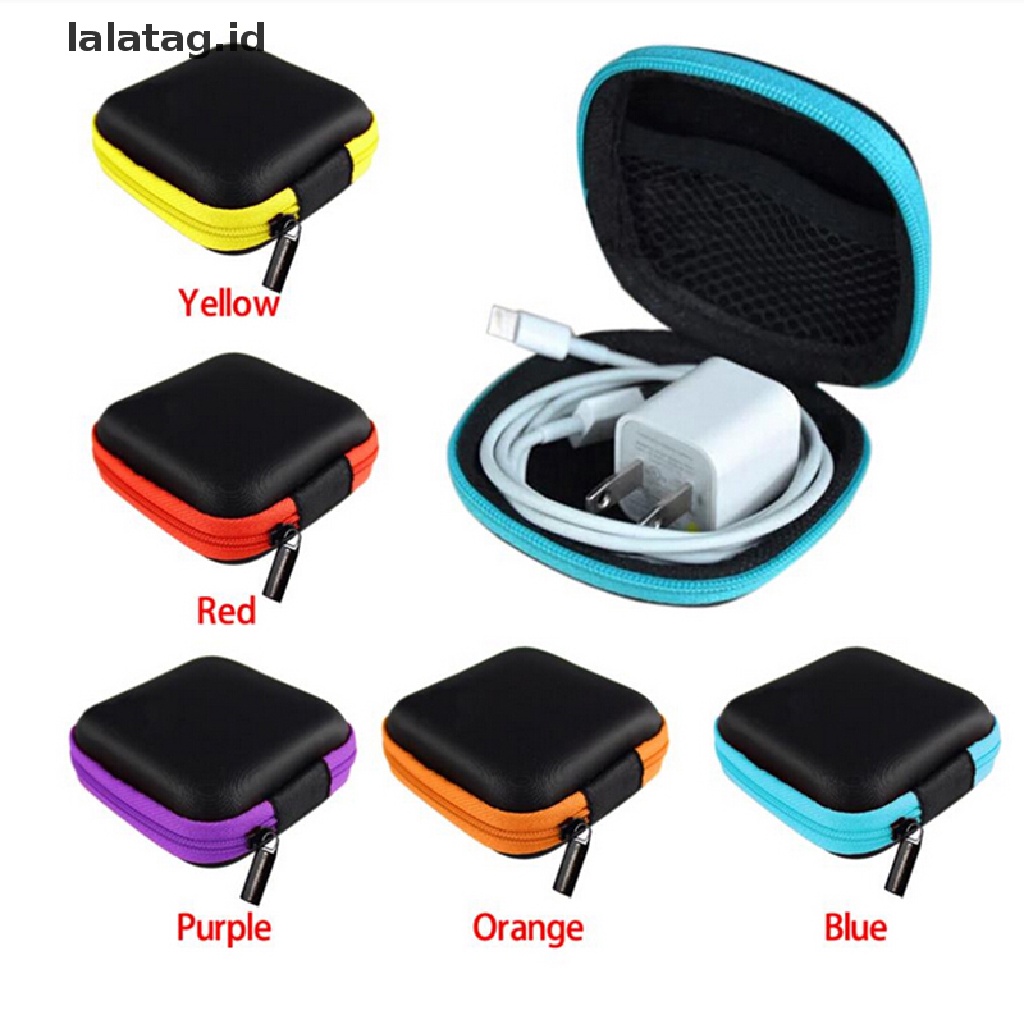 (Flyag) 1pc Tas Pouch Hard Case Mini Tempat Penyimpanan Earphone / Headphone / Earbuds / SD / TF Card