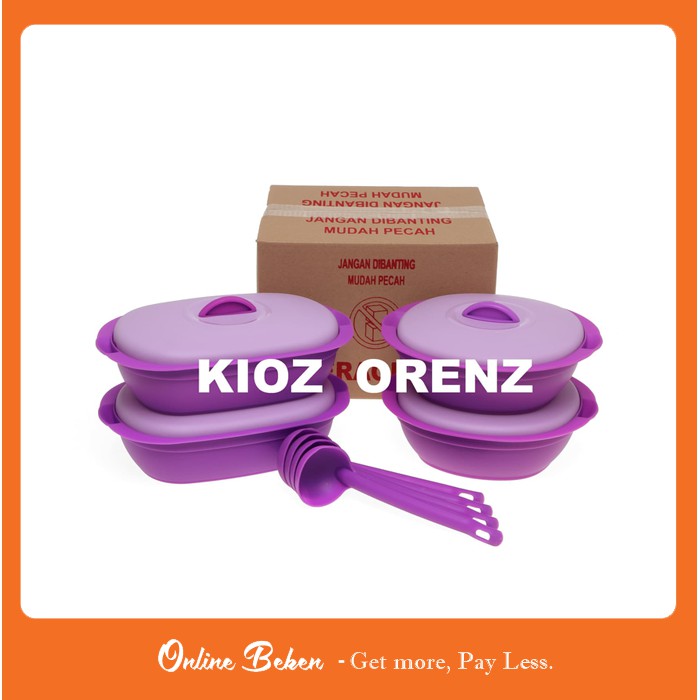 TEMPAT MAKANAN SAYUR VERONA Ungu SET 4 VERONA MURAH GREEN LEAF