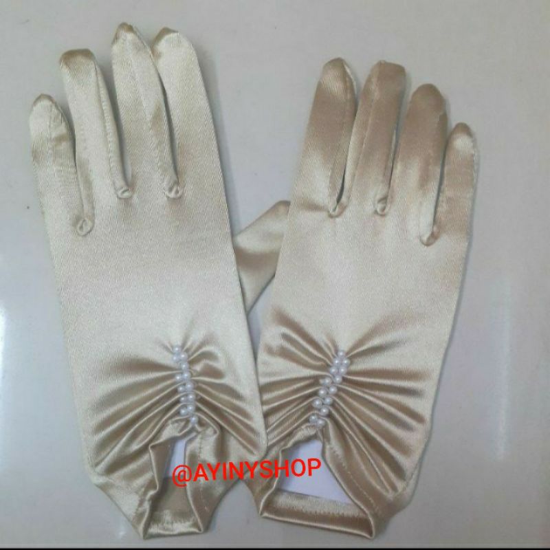 Sarung Tangan Pengantin Satin Pendek #45- Gloves Pesta