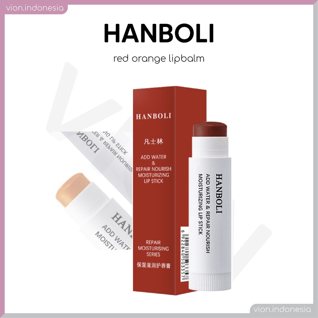 HANBOLI Orange Red Lip Balm Moisturising Repair Nourish Lipstik Rubah Warna Original XX021 XX004