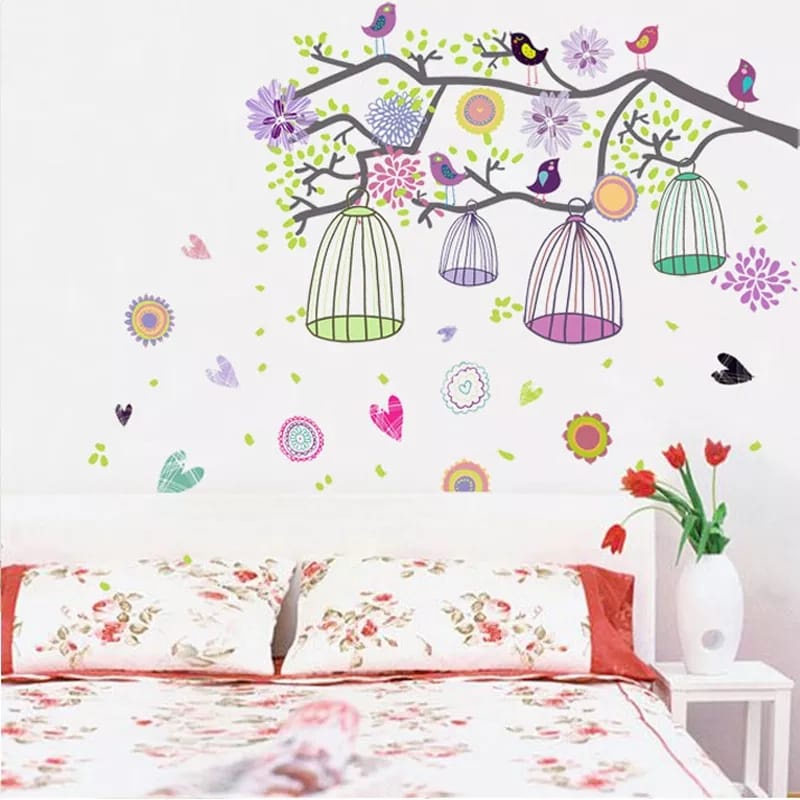 Bohemia Bird Cage Wallsticker Sticker Dinding