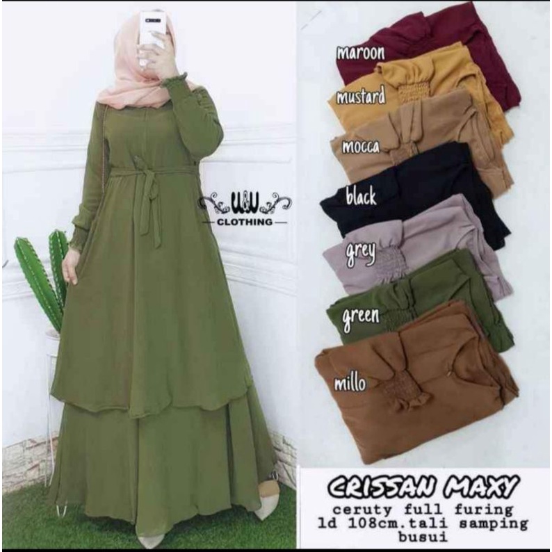 COD // GAMIS CERUTI MALAYSIA TERBARU // DRESS MAKSI CERUTI WANITA // BAJU GAMIS CERUTI  POLOS