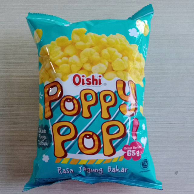 

Oishi Poppy pop rasa jagung bakar / makanan ringan ekstrudat