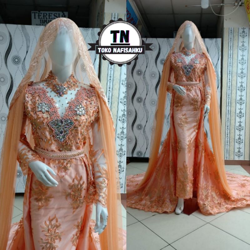 GAUN PENGANTIN / KEBAYA AKAD / PAKAIAN PERNIKAHAN MODERN