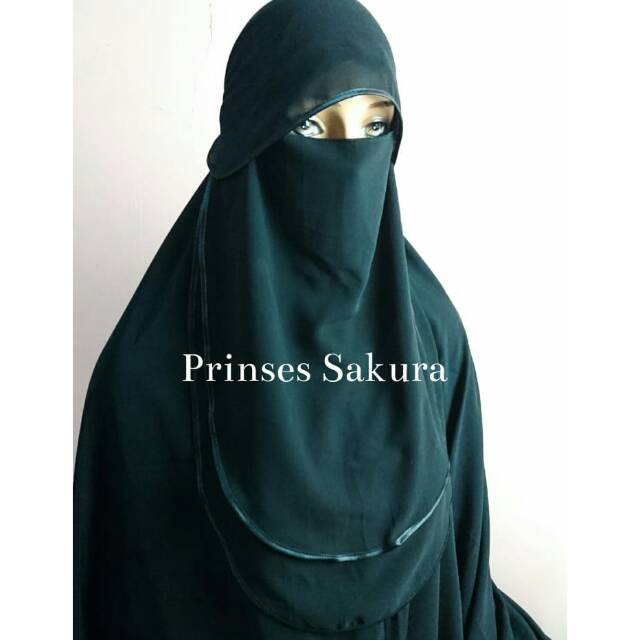 Niqab Cadar Poni 2 layer hidden eye