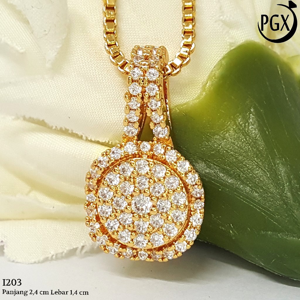 PGX Liontin Kalung Xuping Wanita Perhiasan Lapis Emas Aksesoris Fashion - I203