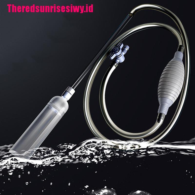 【Theredsunrisesiwy.id】1.5m Easy to operate Aquarium Clean Fish Tank Vacuum Siphon Pump Cleaner Tool