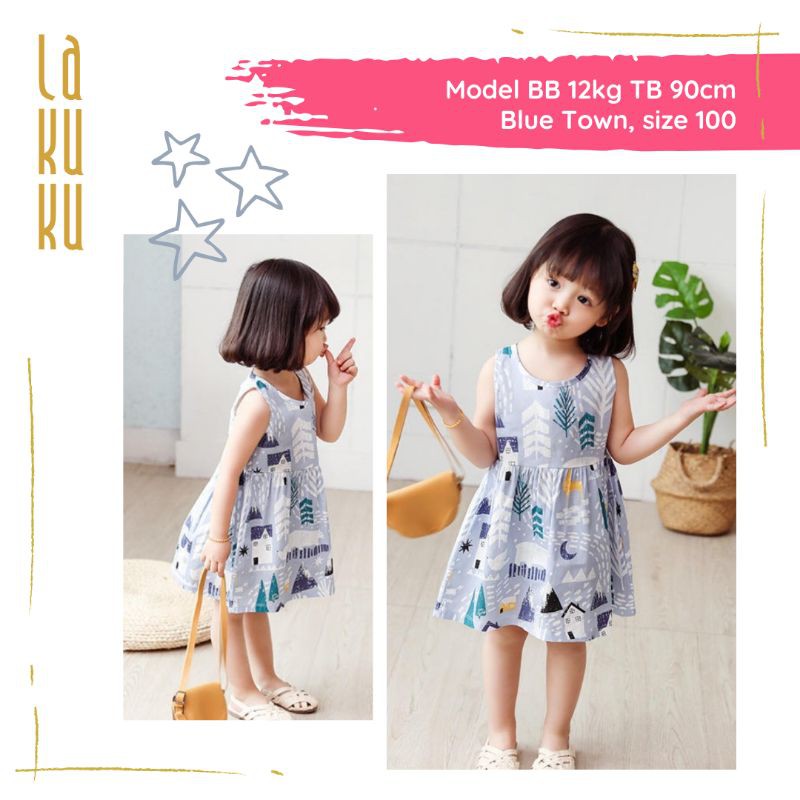 SLEEVELESS DRESS baby girl toddlers [100%COTTON] Pakaian Baju Rok anak perempuan 0-4 tahun