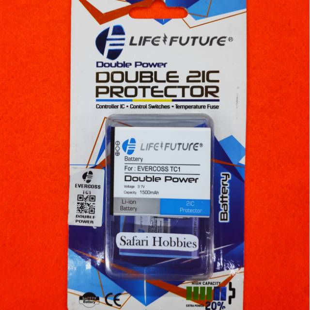 Baterai Evercoss TC1 Double Power