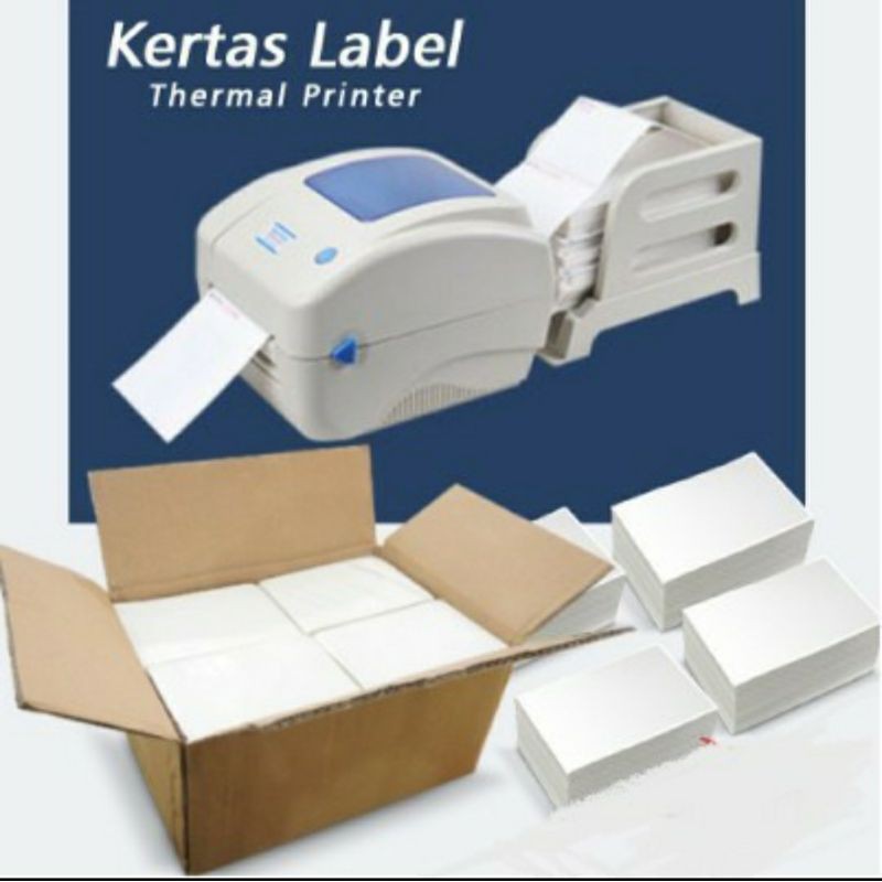 Label Sticker Thermal 100x150 Kertas isi 500 Lembar Receipt Printer Barcode KOTAK, TIDAK PAPER JAM