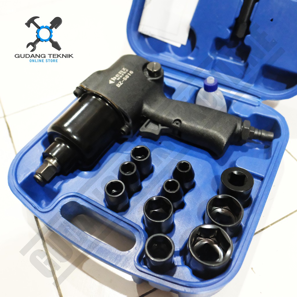 BENZ BZ-5816 / Air Impact Wrench KIT 1/2 Inch Twin Hammer 0.5inch Mesin Buka Baut Angin Kompresor