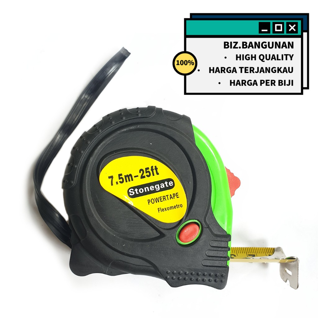 METERAN KARET 7.5M 3-STOP - ROL METER 7.5 M