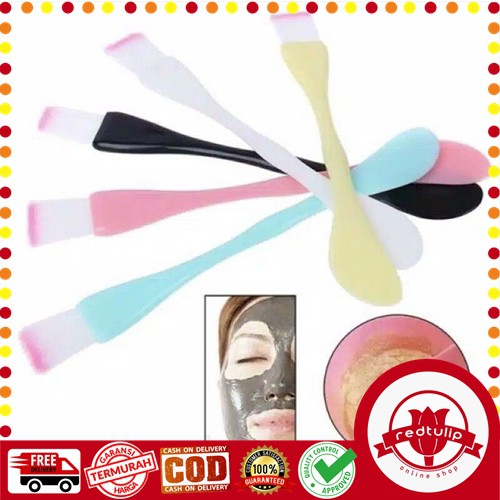 Kuas Masker Wajah 2 In 1 / Facial Mud Mask Brush / Spatula 2 in 1