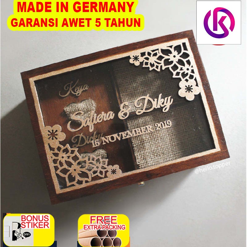 

Murah Ring Box + Sekat 20x15 / Kotak Cincin / Kotak Kayu
