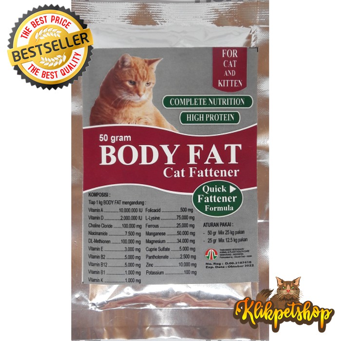 Body fat cat fattener Vitamin Penggemuk Kucing Terbaik