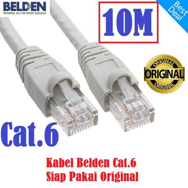 Kabel LAN UTP Belden Cat 6 10M - Cat6 Belden Original Siap Pakai 10 Meter