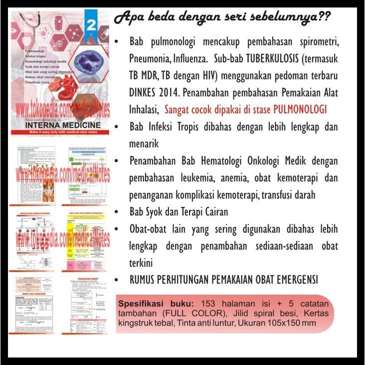 

TERBARUU!! Buku Saku Kedokteran Medical Mini Notes Interna 2 PART PROMO TERLARIS