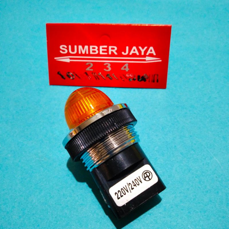 Lampu indikator kuning 240 V / indicator light singnal  / pilot lamp  TERMURAH