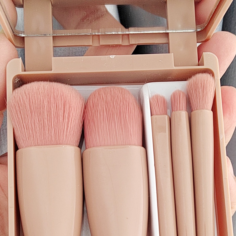 Make Up Brush Set Kuas Make Up Kuas Make Up Portable Cermin Set Foundation Alat Kecantikan