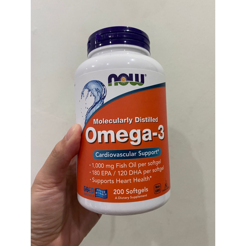 Now Foods Omega 3 1000 mg 180EPA 120DHA Molecularly Distilled