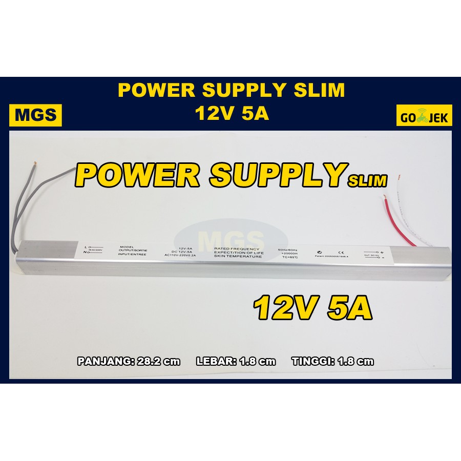 Power Supply Switching 12V 5A Slim